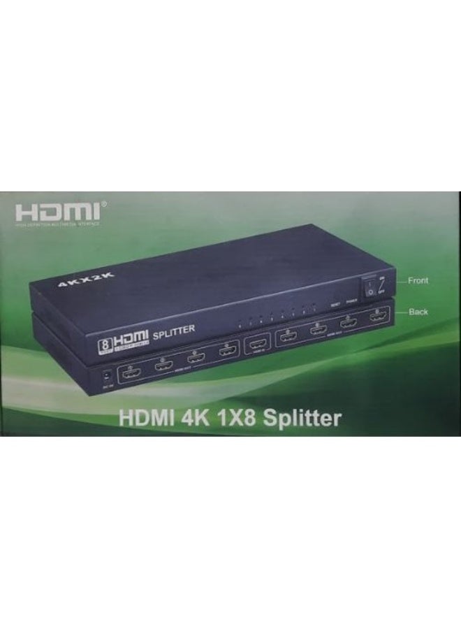 4K HDMI Splitter 1x8 | Supports 4K@30Hz | HDCP Compliant | FCC, CE, & RoHS Certified - Image 1